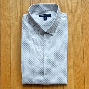 Mizzen+Main Mens Long Sleeve Leeward Shirt Trim No Tuck 2XL White Unique Pattern
